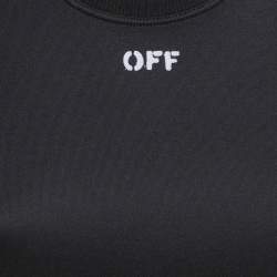 Off-White Black Jersey Active Wear T-shirt and Leggings Set S