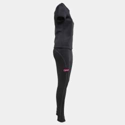 Off-White Black Jersey Active Wear T-shirt and Leggings Set S