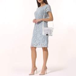 Off-White White/Clear PVC Net Binder Clip Crossbody Bag
