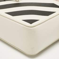 Pre Owned Off-White White/Black Leather Diag Camera Bag