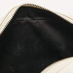 Pre Owned Off-White White/Black Leather Diag Camera Bag