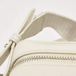 Pre Owned Off-White White/Black Leather Diag Camera Bag