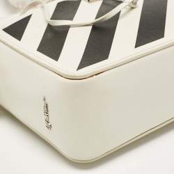 Pre Owned Off-White White/Black Leather Diag Camera Bag