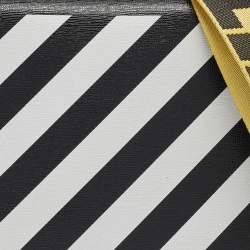 مملوكة مسبقًا Off-White Black/White Diagonal Print Leather Binder Clip Crossbody Bag