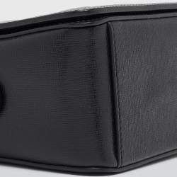 مملوكة مسبقًا Off-White Black/White Diagonal Print Leather Binder Clip Crossbody Bag