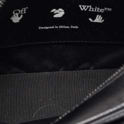 Off-White Blue/White Diagonal Print Leather Binder Clip Camera Bag