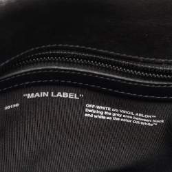Pre Owned Off-White Black/Grey Diagonal Print Leather Binder Clip Crossbody Bag