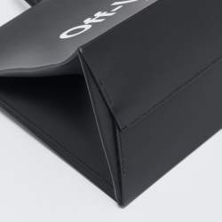 Off-White Black Leather Medium Box Tote