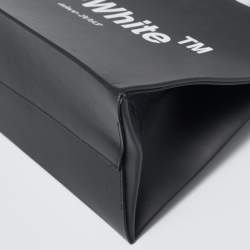 Off-White Black Leather Medium Box Tote