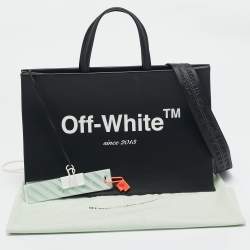 Off-White Black Leather Medium Box Tote