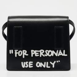 Off-White Black Leather Jitney Cash Inside Crossbody Bag