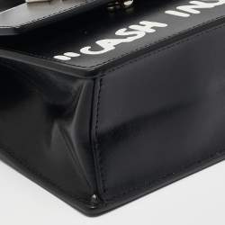 Off-White Black Leather Jitney Cash Inside Crossbody Bag