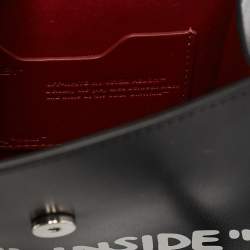 Off-White Black Leather Jitney Cash Inside Crossbody Bag