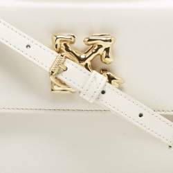Off-White White Leather 2.8 Jitney Top Handle Bag