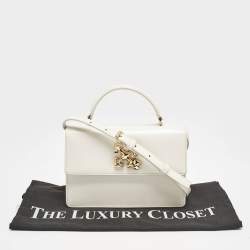 Off-White White Leather 2.8 Jitney Top Handle Bag
