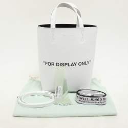 Off-White White Leather Binder Clip 'For Display Only' Tote