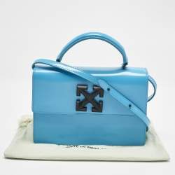 Off-White Blue Patent Leather 1.4 Jitney Top Handle Bag