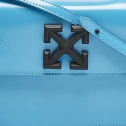 Off-White Blue Patent Leather 1.4 Jitney Top Handle Bag