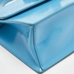 Off-White Blue Patent Leather 1.4 Jitney Top Handle Bag