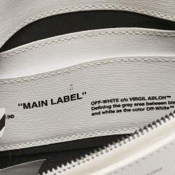 Off-White White/Black Diagonal Print Leather Mini Binder Clip Crossbody Bag