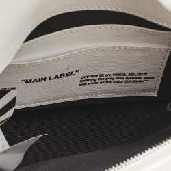 Off-White White/Black Diagonal Print Leather Mini Binder Clip Crossbody Bag