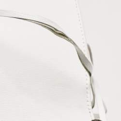 Off-White White/Black Diagonal Print Leather Mini Binder Clip Crossbody Bag