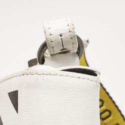 Off-White White/Black Diagonal Print Leather Mini Binder Clip Crossbody Bag