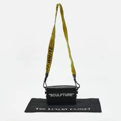 Pre Owned Off-White Black Leather Sculpture Binder Clip Crossbody Bag