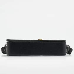 Pre Owned Off-White Black Leather Sculpture Binder Clip Crossbody Bag