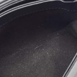 Pre Owned Off-White Black Leather Binder Clip Flap Shoulder Bag