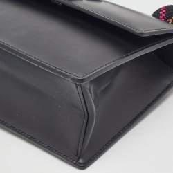 Pre Owned Off-White Black Leather 1.4 Gummy Jitney Top Handle Bag