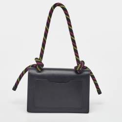 Pre Owned Off-White Black Leather 1.4 Gummy Jitney Top Handle Bag