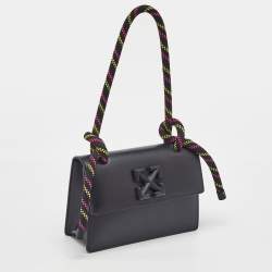 Pre Owned Off-White Black Leather 1.4 Gummy Jitney Top Handle Bag