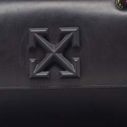 Pre Owned Off-White Black Leather 1.4 Gummy Jitney Top Handle Bag