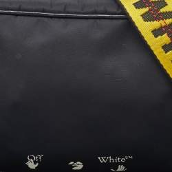 Pre Owned Off-White Black Nylon Logo Webbing Industrial Shoulder Bag