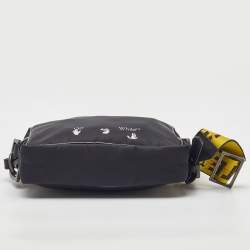 Pre Owned Off-White Black Nylon Logo Webbing Industrial Shoulder Bag