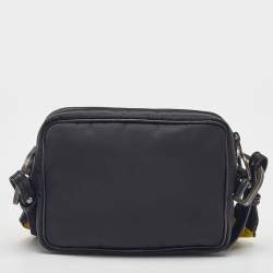 Pre Owned Off-White Black Nylon Logo Webbing Industrial Shoulder Bag