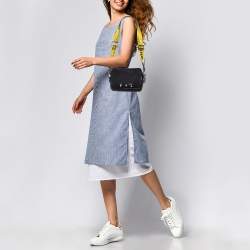 Pre Owned Off-White Black Nylon Logo Webbing Industrial Shoulder Bag