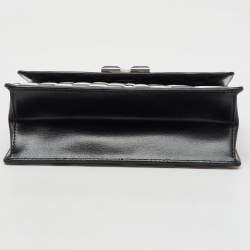 Off-White Black/White Check Printed Leather Jitney Top Handle Bag