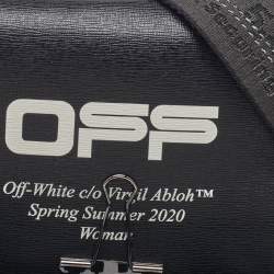 Pre Owned Off-White Black Leather Binder Clip Flap Shoulder Bag