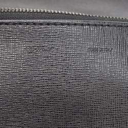 Pre Owned Off-White Black Leather Binder Clip Flap Shoulder Bag