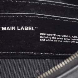 Pre Owned Off-White Black Leather Binder Clip Flap Shoulder Bag