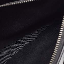 Pre Owned Off-White Black Leather Binder Clip Flap Shoulder Bag