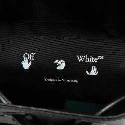 Pre Owned Off-White Black/White Leather Diag Drawstring Backpack