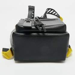 Pre Owned Off-White Black/White Leather Diag Drawstring Backpack