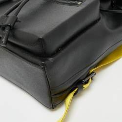 Pre Owned Off-White Black/White Leather Diag Drawstring Backpack