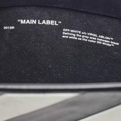 Pre Owned Off-White Black/White Leather Diagonal Striped Box Tote