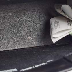 Pre Owned Off-White Black/White Leather Diagonal Striped Box Tote