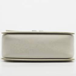 Pre Owned Off-White White Leather Graffiti 4.3 Jitney Top Handle Bag