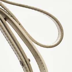 Pre Owned Off-White White Leather Graffiti 2.8 Jitney Top Handle Bag